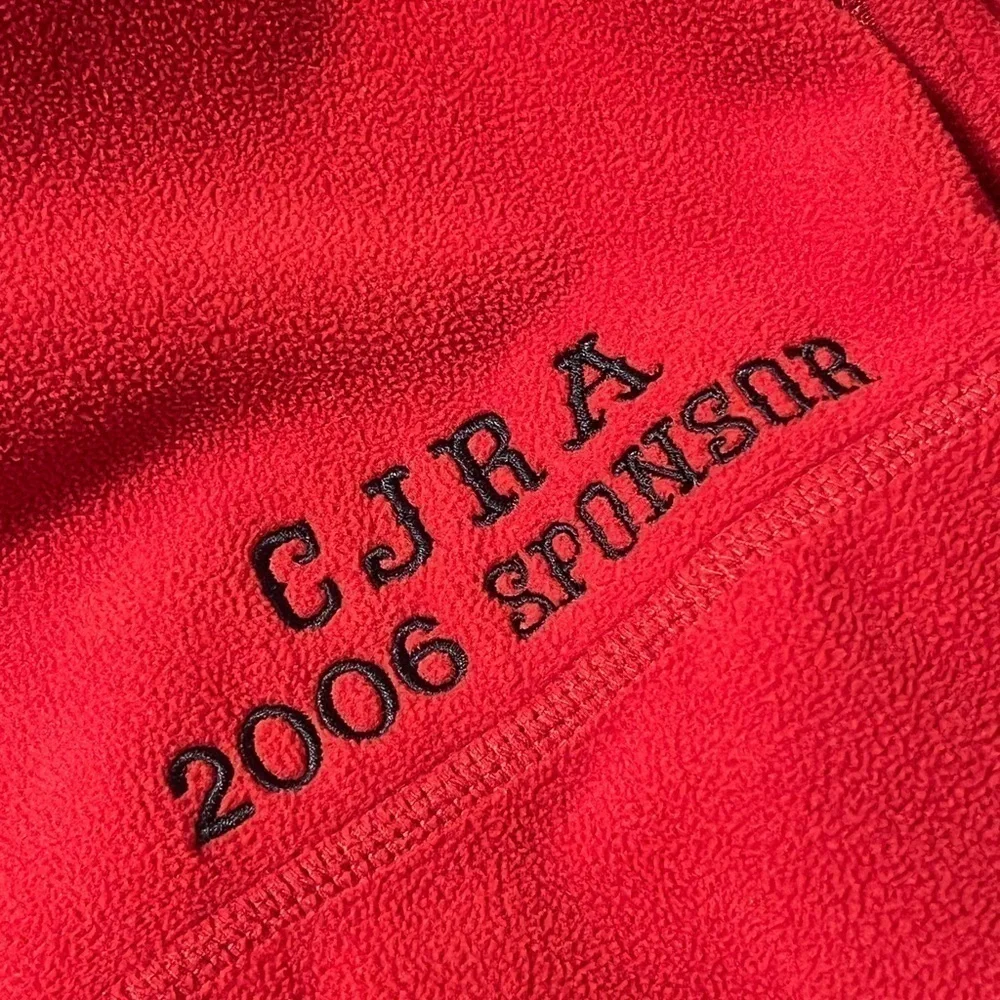 Men’s L.L. Bean Red Embroidered Fleece zip-up Jacket Polartec size large